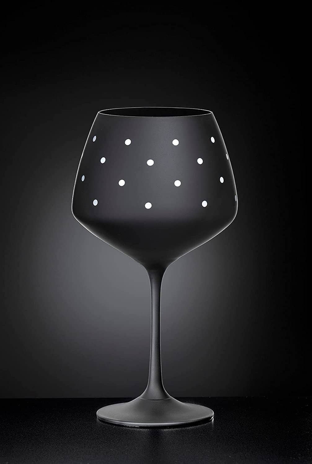 DIAMANTE – wholesale Cocktail/liquor glass – Black And White Gin Glasses -"spots & Dots" - Painted Cryst3