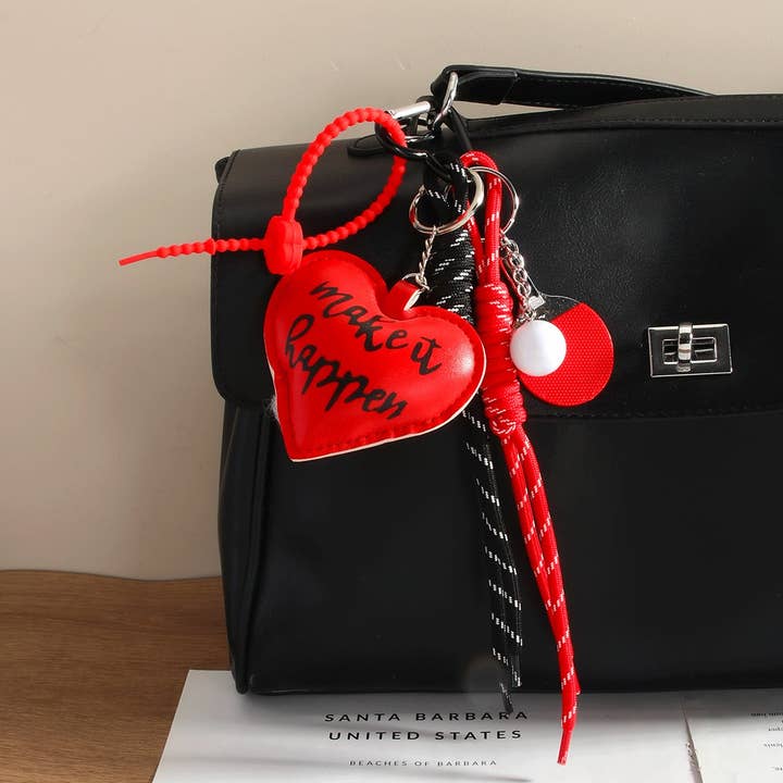 Vintage Heart & Mini Ping Pong Ball Keychain_CWMM7837 for wholesale by ACCITY