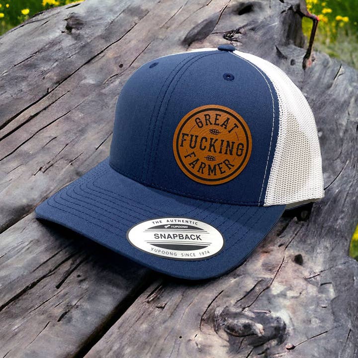 Great Fucking Farmer | Chapeau en cuir pour la vente par Pinetree Innovations Canada