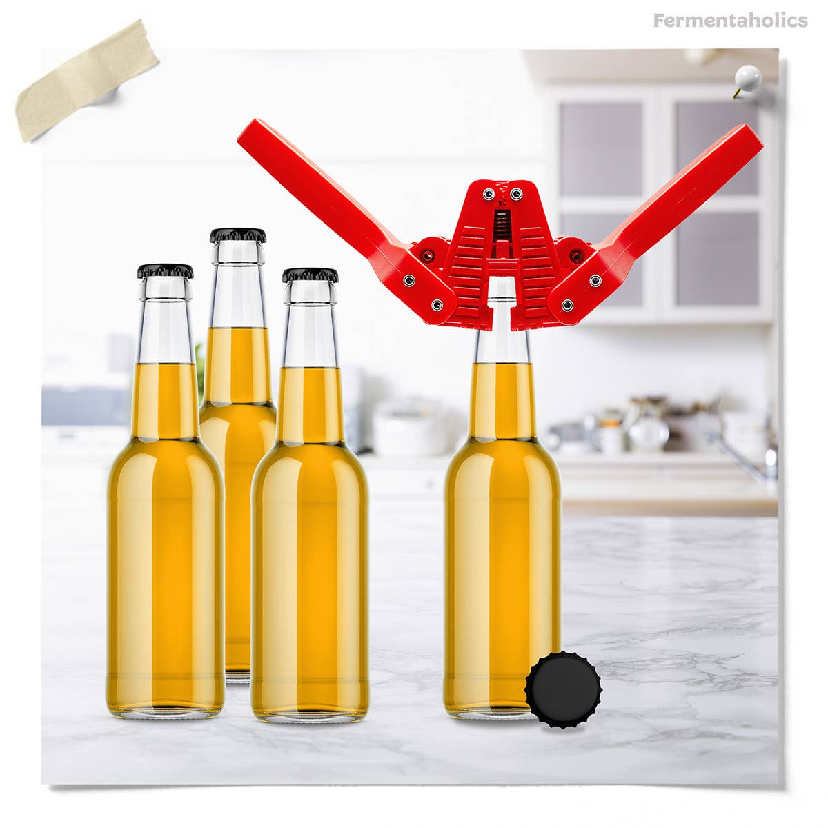 Fermentaholics - Wholesale Bottle/Wine Opener - Fermentaholics Black Beer Bottle Caps - 144 Count2