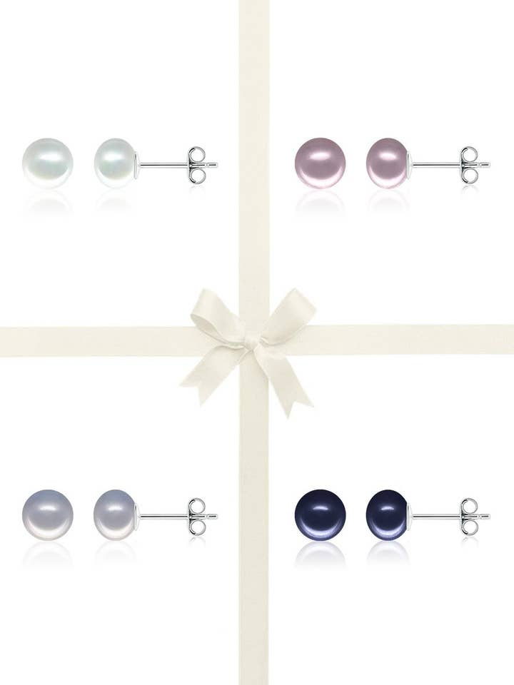 TARA ISLAND Ultimate 8mm Pearl Stud Earrings Gift Set for wholesale by Avani Jewelry
