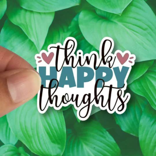 Splendid Designs Store - Wholesale Sticker - Think Happy Thoughts, Waterproof Vinyl Sticker Decal1