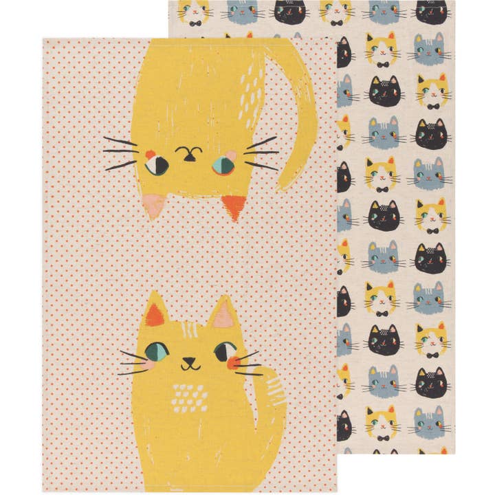 Danica Studio - Wholesale Tea Towel - Danica Studio Meow Meow Cats Kitchen Towel Set of 2