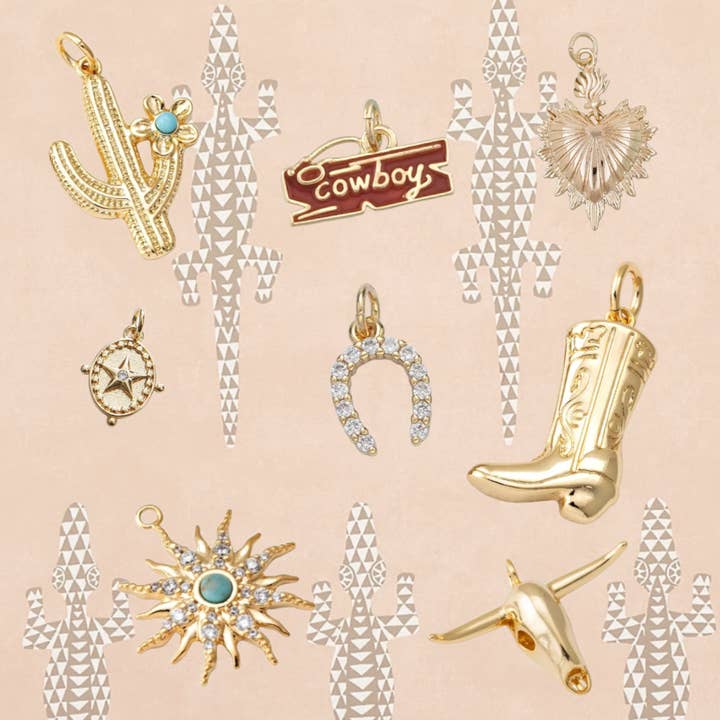 Goldie Charm Bar - Wholesale Individual Charm/Pendant - Western Luxe Charm Bundle