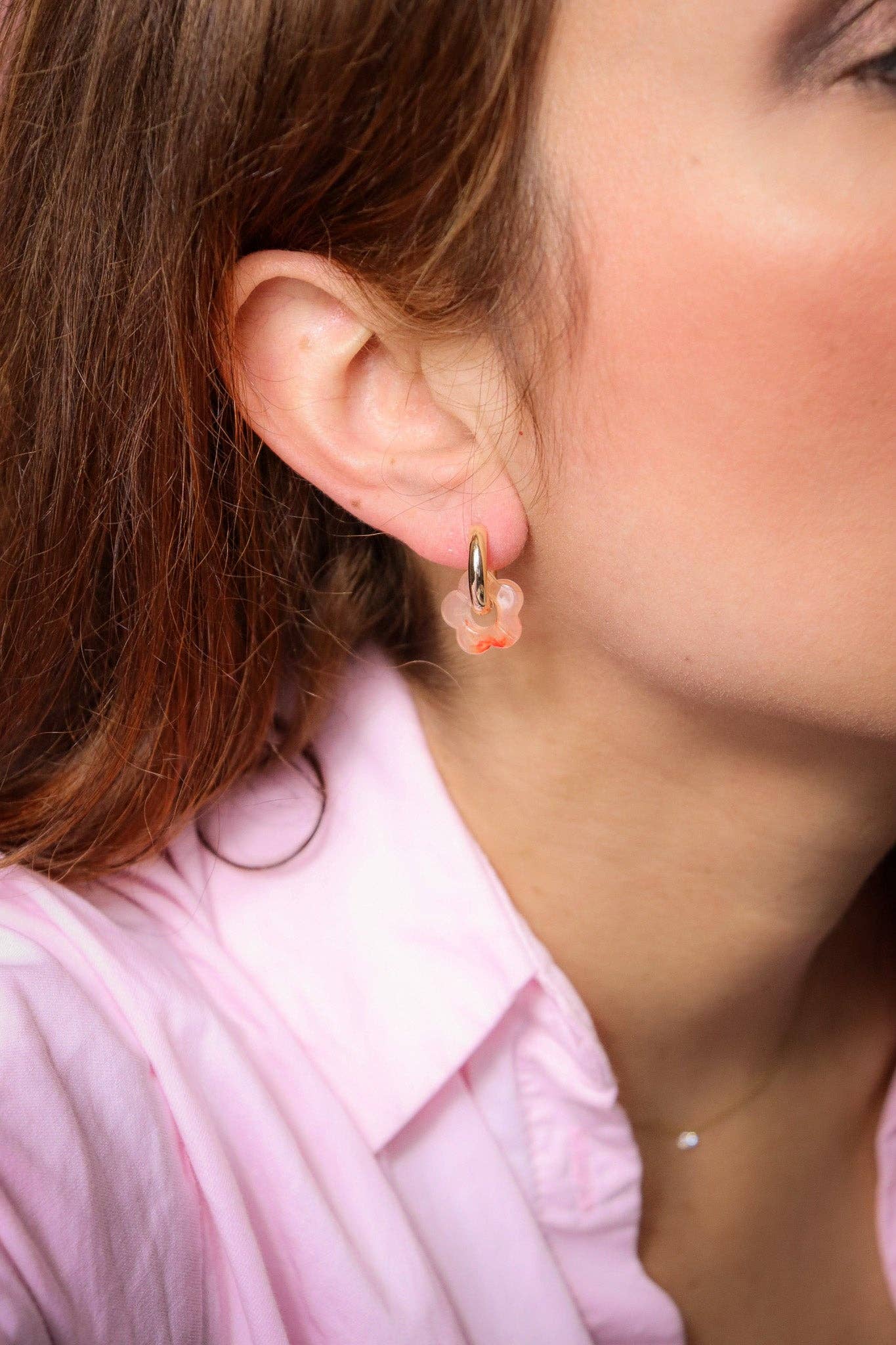 CG Home - Wholesale Dangle Earrings - Lise peach Tye and Dye earrings0