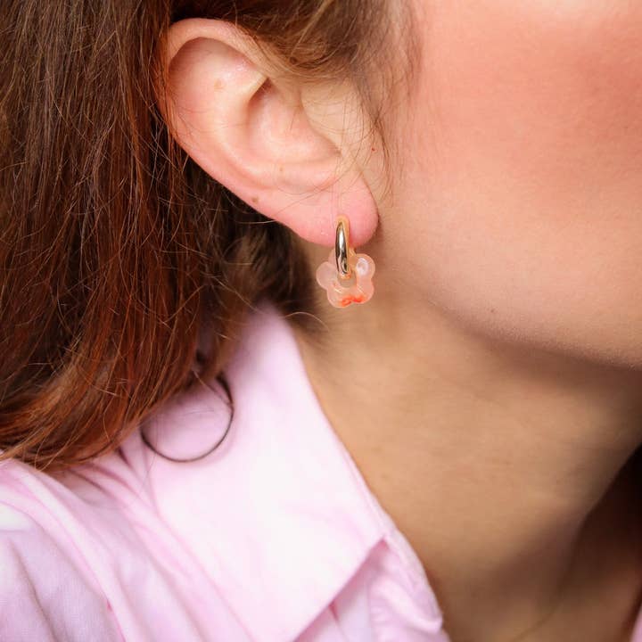 CG Home - Wholesale Dangle Earrings - Lise peach Tye and Dye earrings