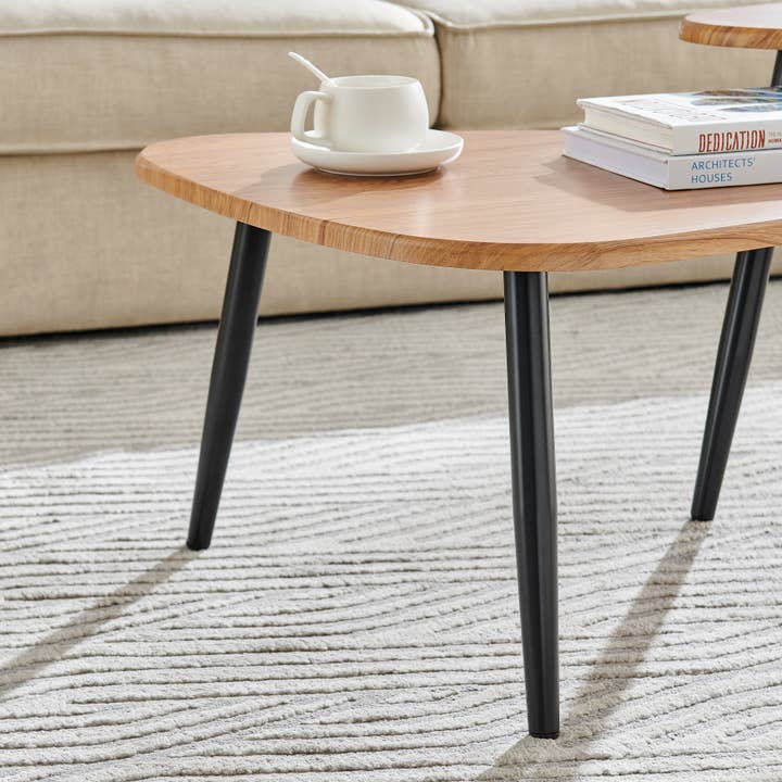 Danya B - Vente Tables basses - Ensemble de 2 tables basses semi-emboîtables ovales en forme de goutte d'Aurora8