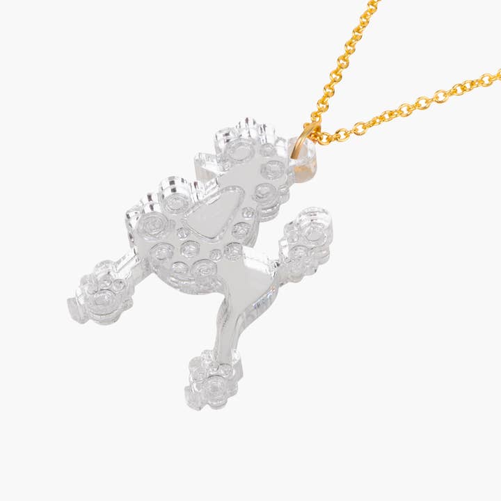 COLLANA BARBONCINO - MINI / ACRILICO METALLICO ARGENTO per la vendita all'ingrosso da parte di Rijkje Jewelry