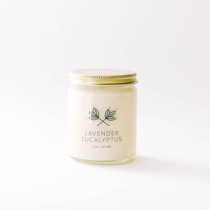 Frasco de vela de cera de soja lavanda eucalipto assinatura por atacado de Handmade Habitat