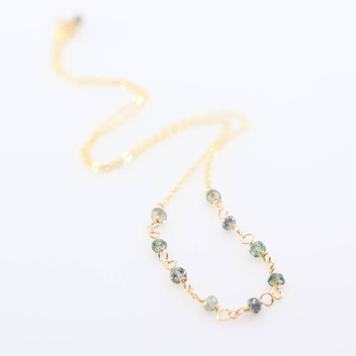 Tiny Gemstone Layering Necklace, 7 stone variations for wholesale by J. Mills Studio