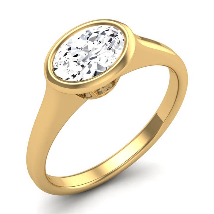 1.00 Ctw Oval Moissanite Diamond 925 Sterling Silver Ring for wholesale by Star Joya