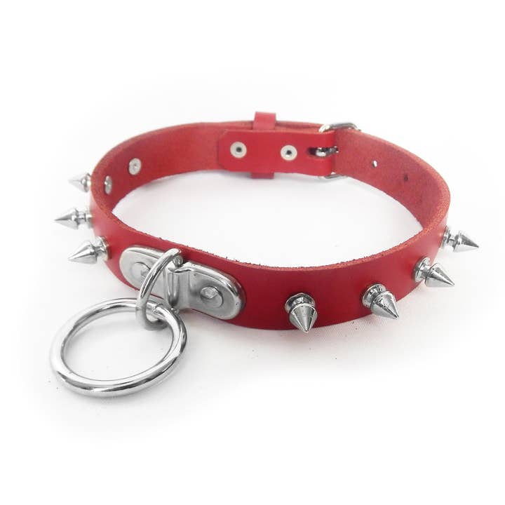 Red Studded D and O Ring Choker - Red Studded O Ring Collar and other Purchase Wholesale spike choker. Free Returns & Net 60 Terms on Faire trending on Faire.