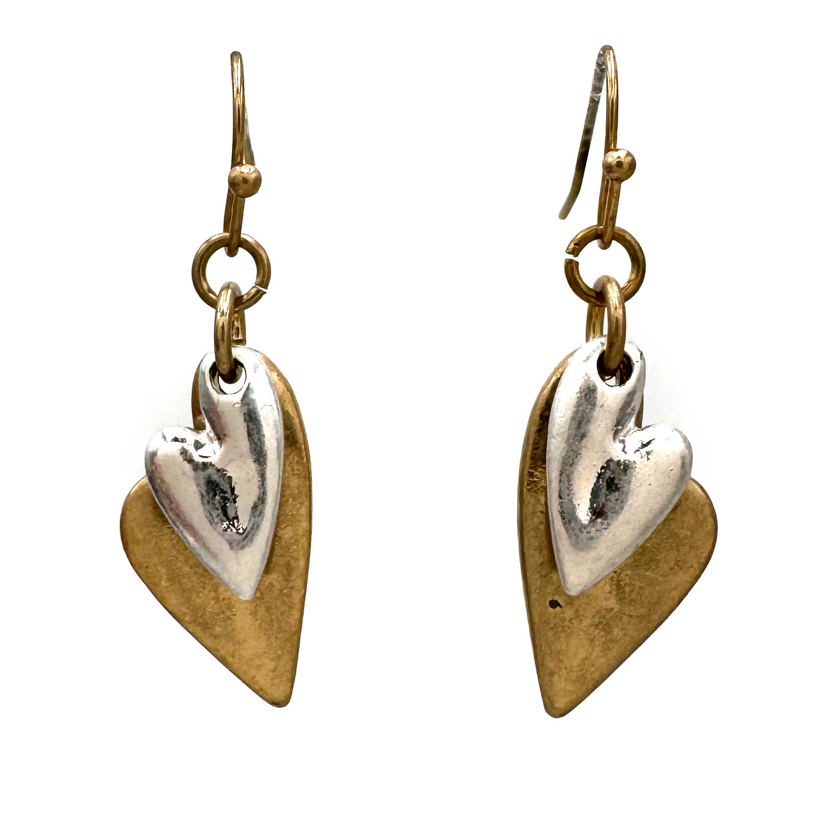 Lunar Deer - Wholesale Dangle Earrings - Patina Silver Hearts Small Earrings2