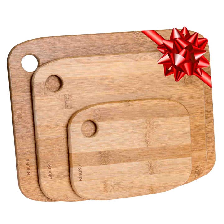 Bamboo Cutting Board Set of 3 | Wood Cutting Board, Serving Tray, Chopping Board | Wooden Cutting Boards for Kitchen for wholesale by BlauKe