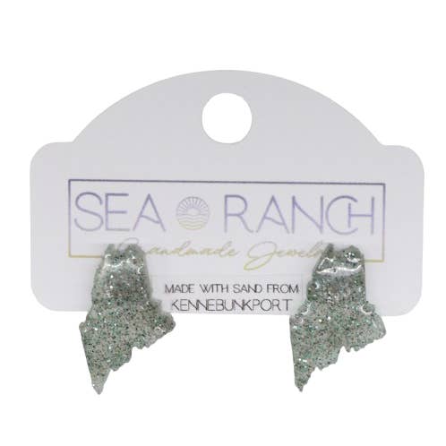 9EME Custom YOUR Sand Maine State Stud Earrings for wholesale by Sea Ranch Jewelry