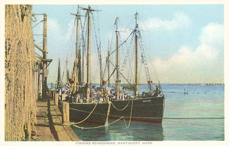 Found Image Press - Wholesale Sticker - Sticker NT-06 Fishing Schooners, Nantucket, Massachusetts0