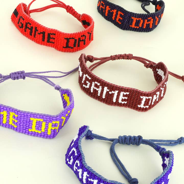 "Game Day" Beaded Bracelet w/ Sliding Knot for wholesale by SP Sophia Collection