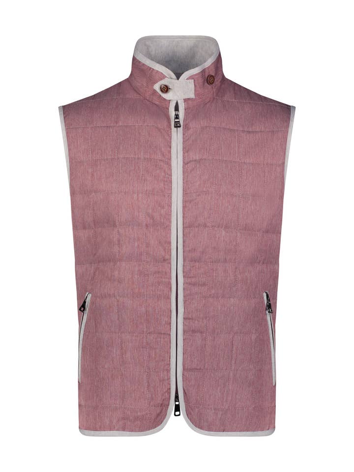 Gilet trapuntato rosso fienile per la vendita all'ingrosso da parte di Luchiano Visconti