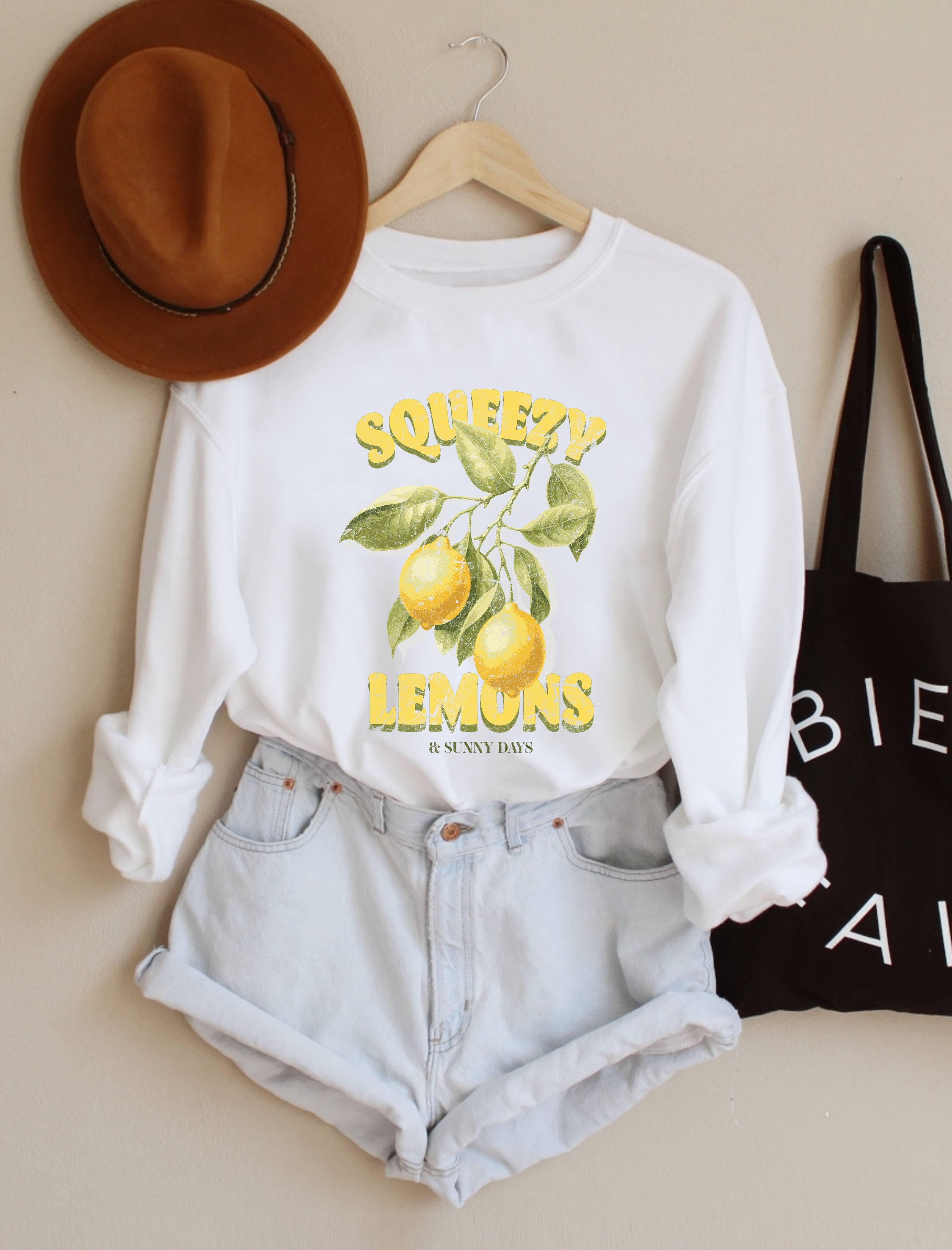 PINK NABI - Wholesale Graphic Sweatshirt - Women's - Graphic sweatshirt - Squeezy Lemons and sunny days0