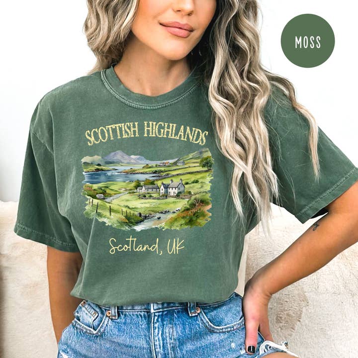 Scottish Highlands Comfort Colors® Tee for wholesale by CindyL Boutique