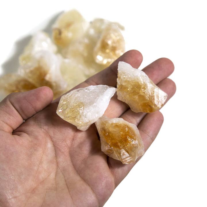 Citrine Crystal Rough Stones - 1 lb Bag - Raw Chunks Rough S for wholesale by Rock Paradise