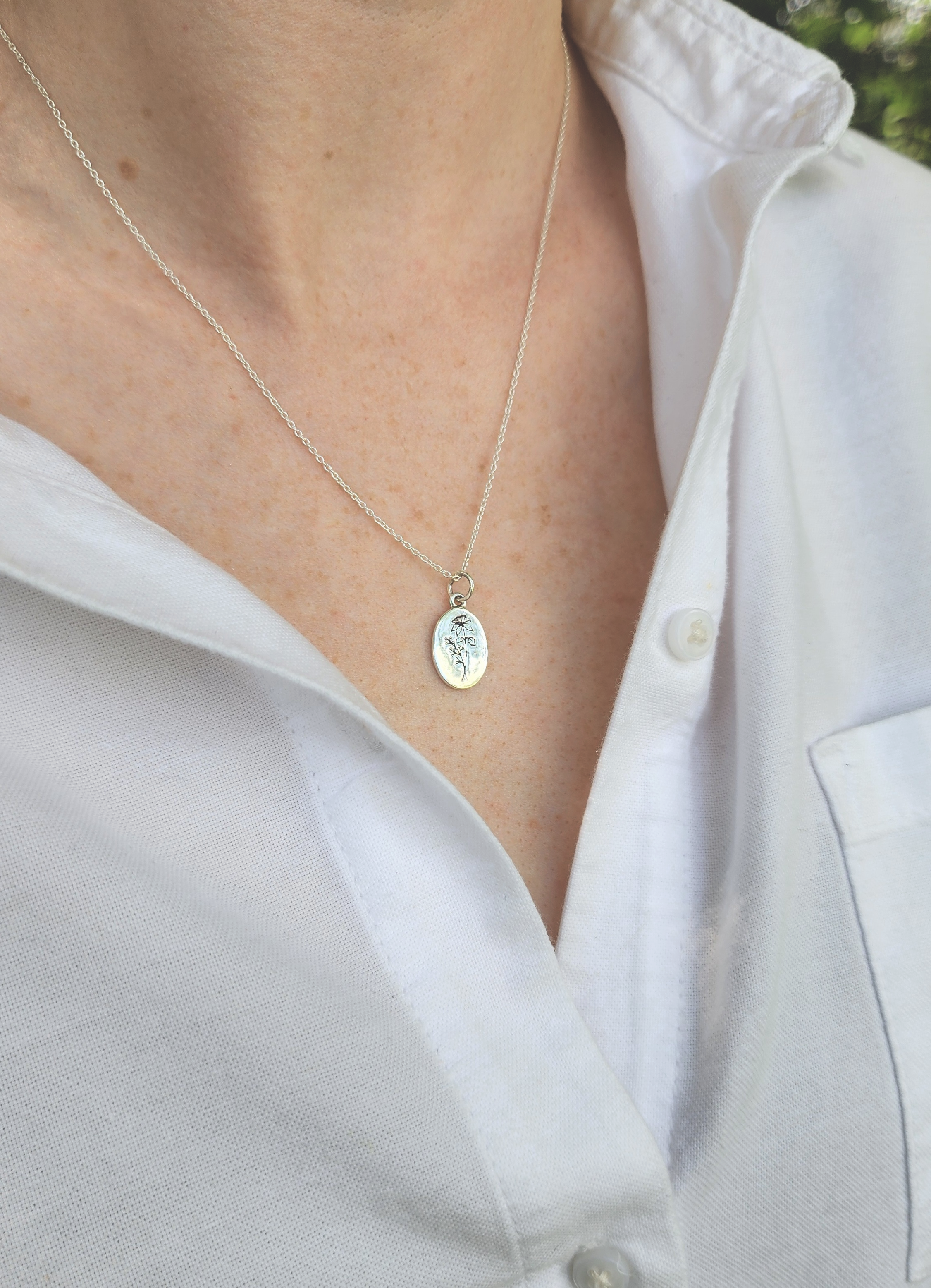 Heart and Lotus Sterling Silver Jewelry - Vente Colliers à pendentif - Collier Fleur de Naissance de Février en Violet + Argent Sterling3