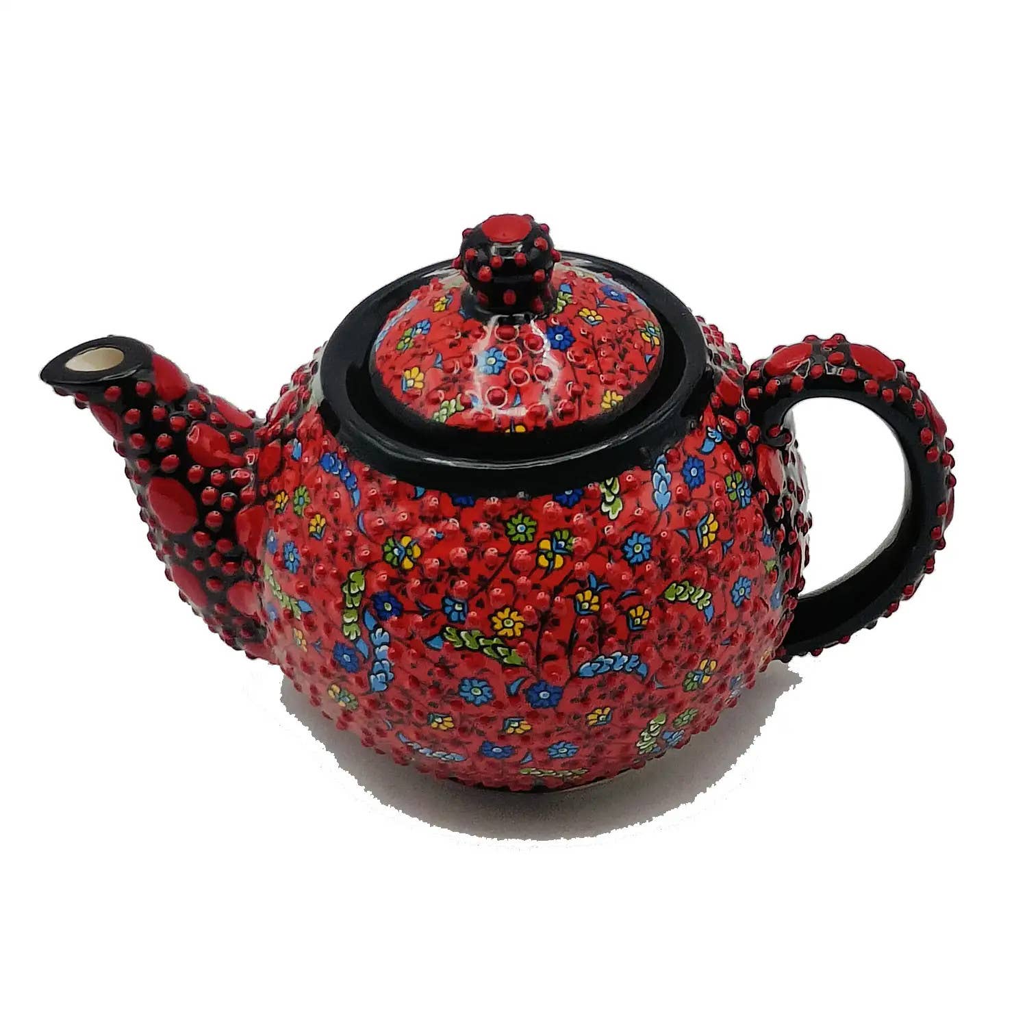 Etnico del Mondo - Vente Théière - Théière Turque Ethnique En Céramique Avec Décor En Relief #134