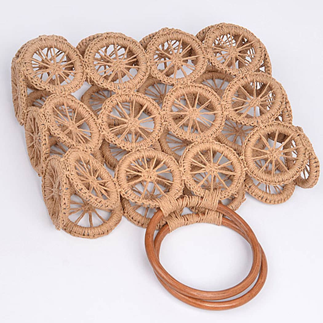 3AM BY H&D ACCESSORIES - Vente Sac à main avec poignée sur le dessus – femme - Sac à main en crochet monotone6