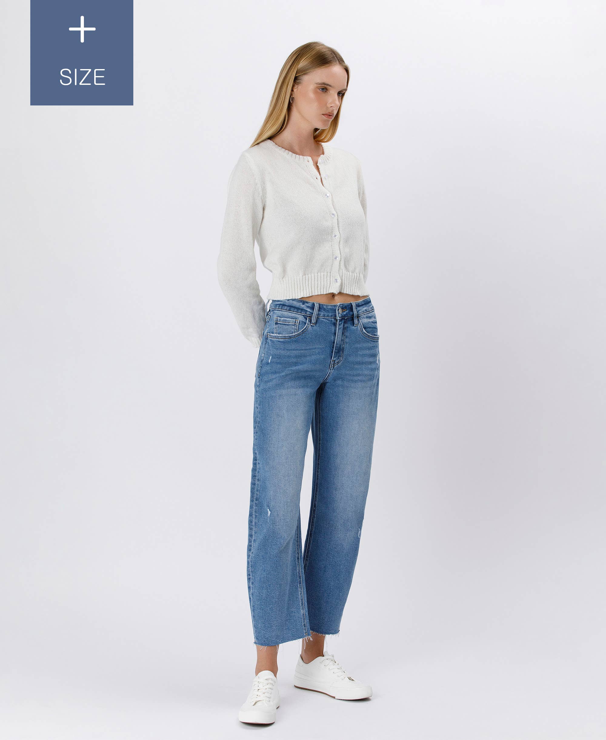 HER POSSESSION PLUS SIZE HIGH RISE MILD BARREL JEANS LV1520-P for wholesale on Faire9