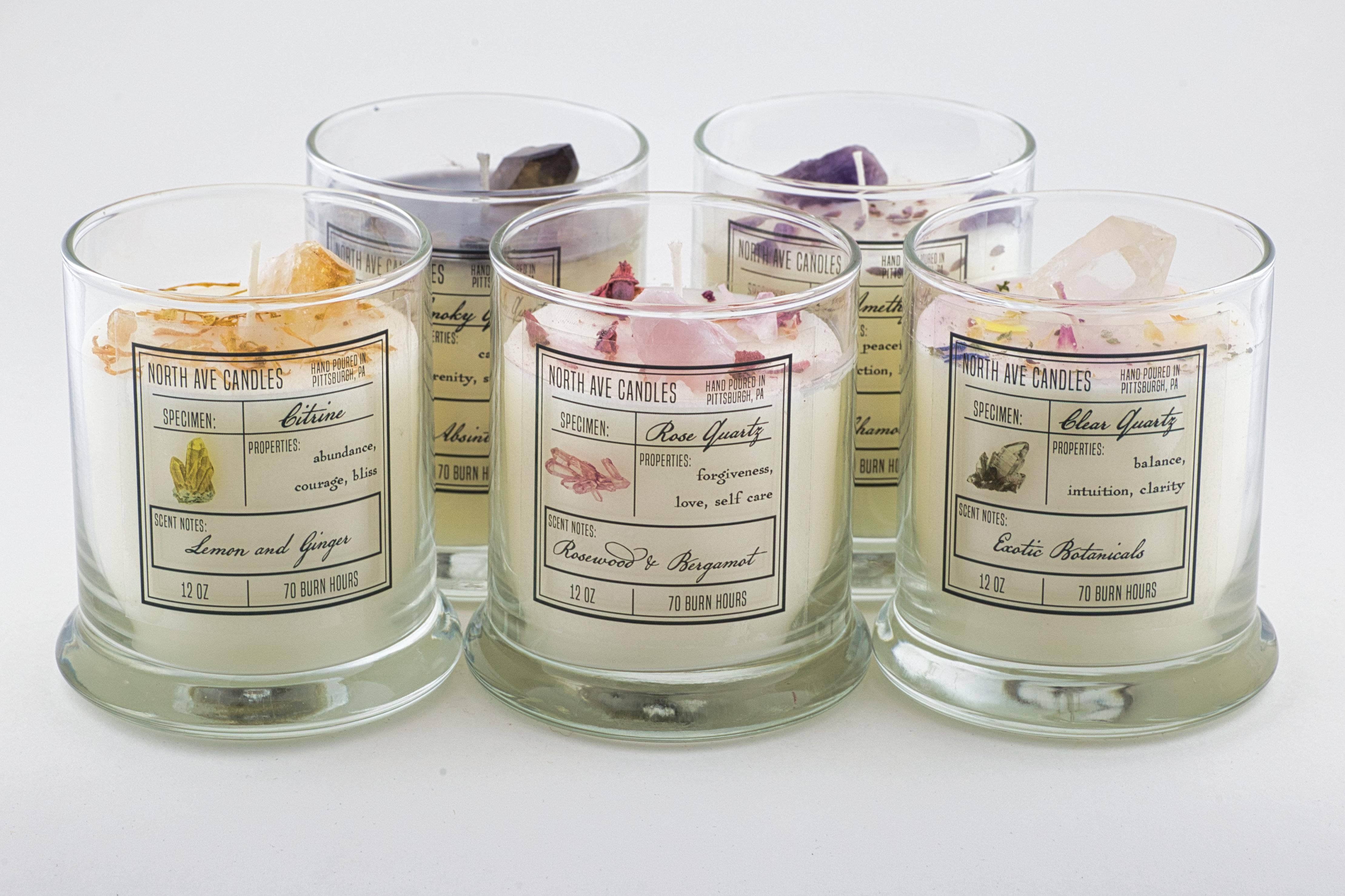 North Ave Candles - Wholesale Jar/Filled Candle - Crystal Candle / Amethyst | Lavender + Chamomile6