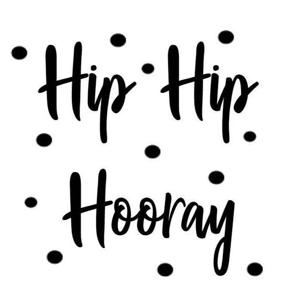 hip hip hooray verjaardag strijkapplicatie for engroshandel hos strijklogo's enzo