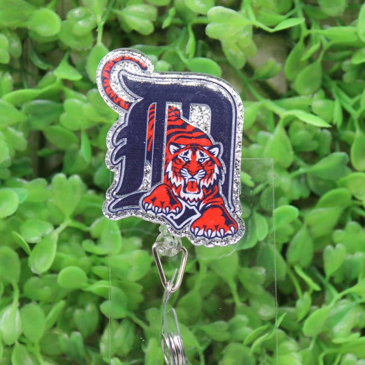 Porta credenciales/retractor de béisbol de los Detroit Tigers para venta al por mayor de Hylidae Boutique