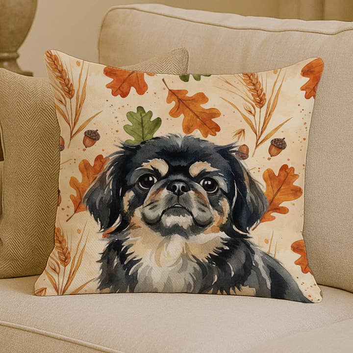 Black and Tan Pekingese Heirloom Fall Pillow 14x14 WDK7947 for wholesale by Caroline's Treasures