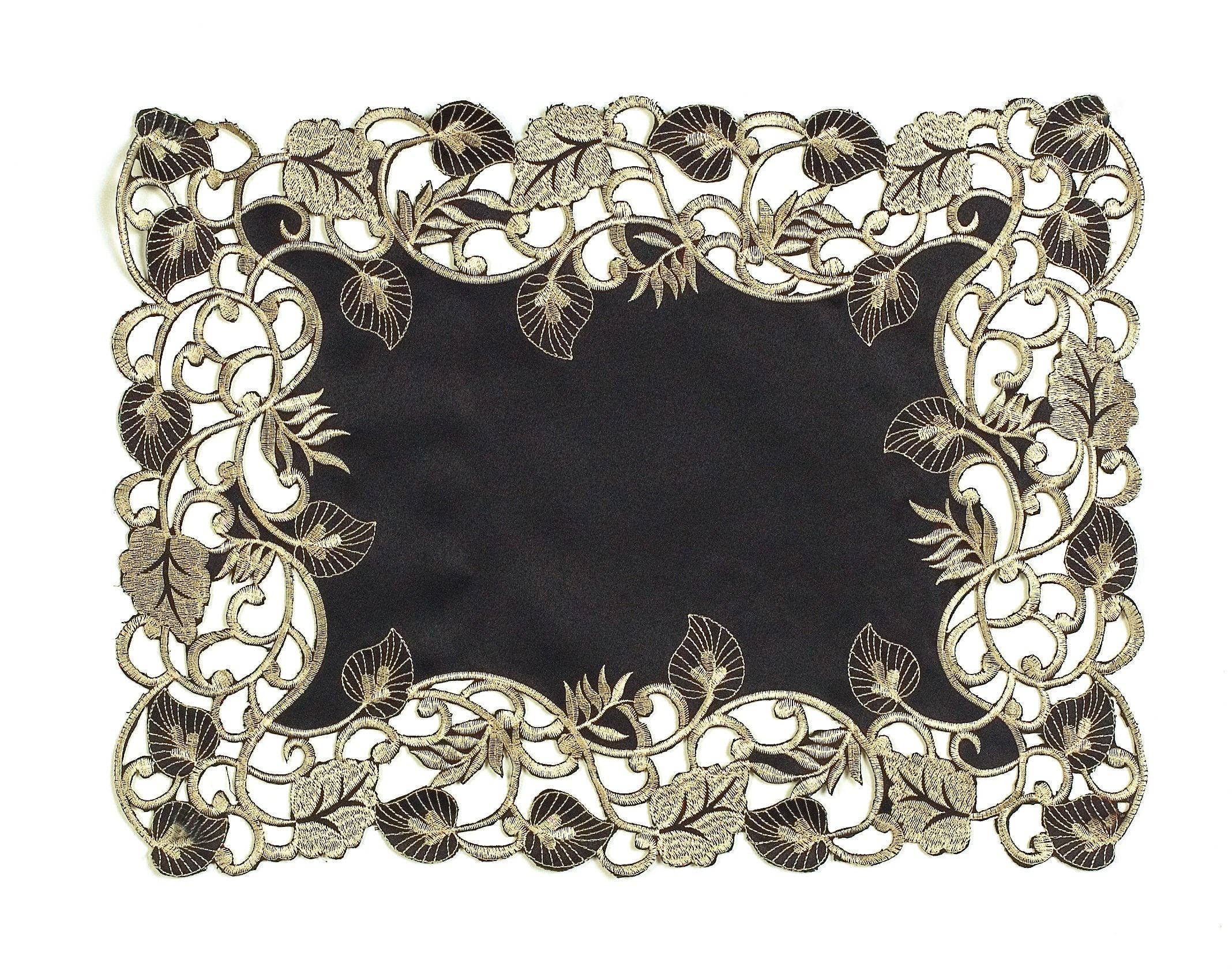 Decozen - Wholesale Tablecloth - Black Gold Table Linen Polyester Fabric2