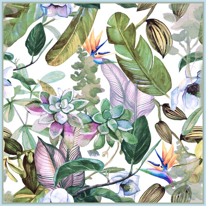 Foulard quadrato in seta vintage magnolia per la vendita all'ingrosso da parte di Anna Rannestad Design AS