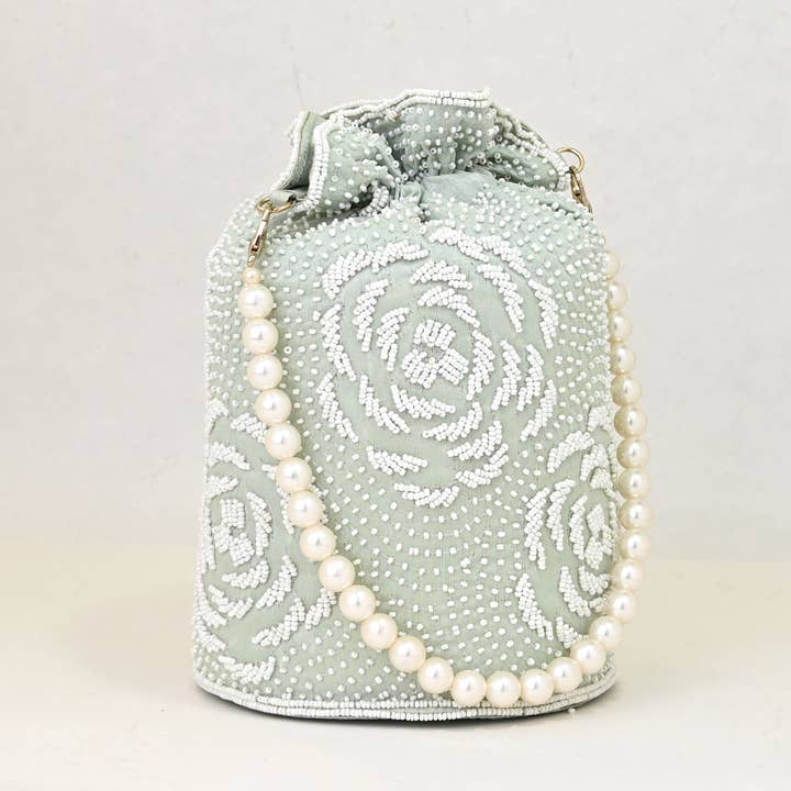 Schmuckoo Berlin - Wholesale Top Handle Bag - Women's - Pearl Handbag - Rosaline Mint Sorbet1
