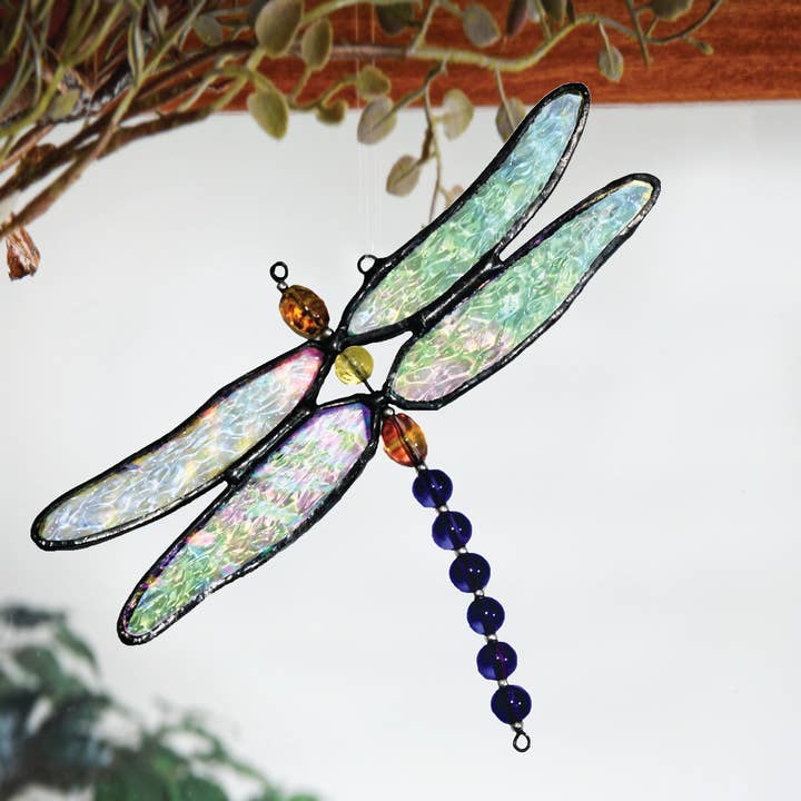 J Devlin Glass Art & Bert Anderson Collection - Wholesale Suncatcher - Stained Glass Dragonfly Suncatcher Ornament J Devlin Orn 112