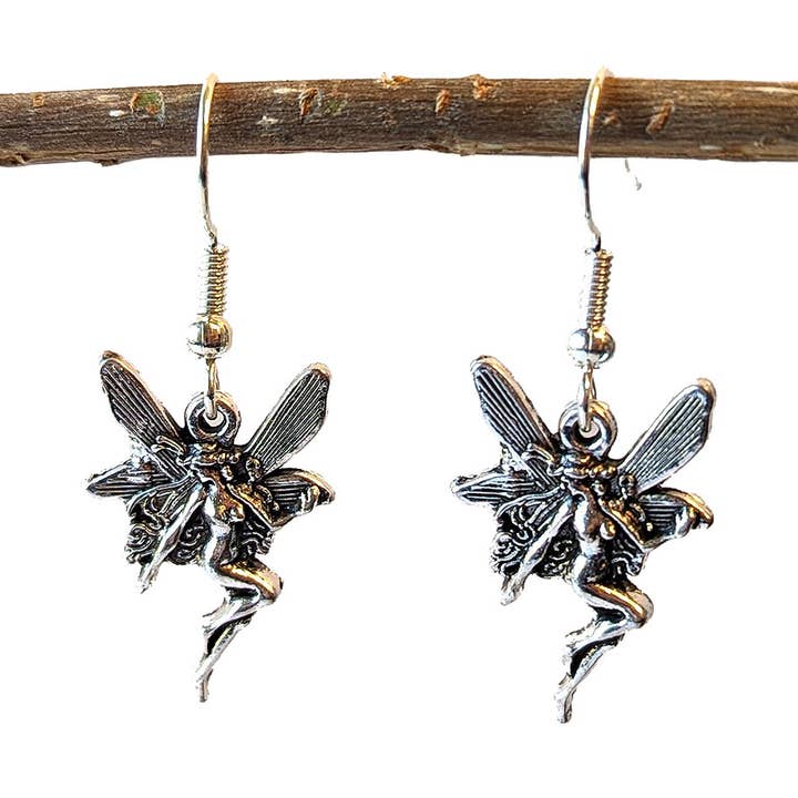 Stylish Jewelry Supply – Engroshandel Hængeøreringe og creoløreringe – Antikke sølvengel Fairy Fairies Vintage stil øreringe4