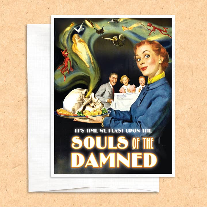 Carte d'Halloween humoristique Souls of the Damned pour la vente par Colossal Sanders