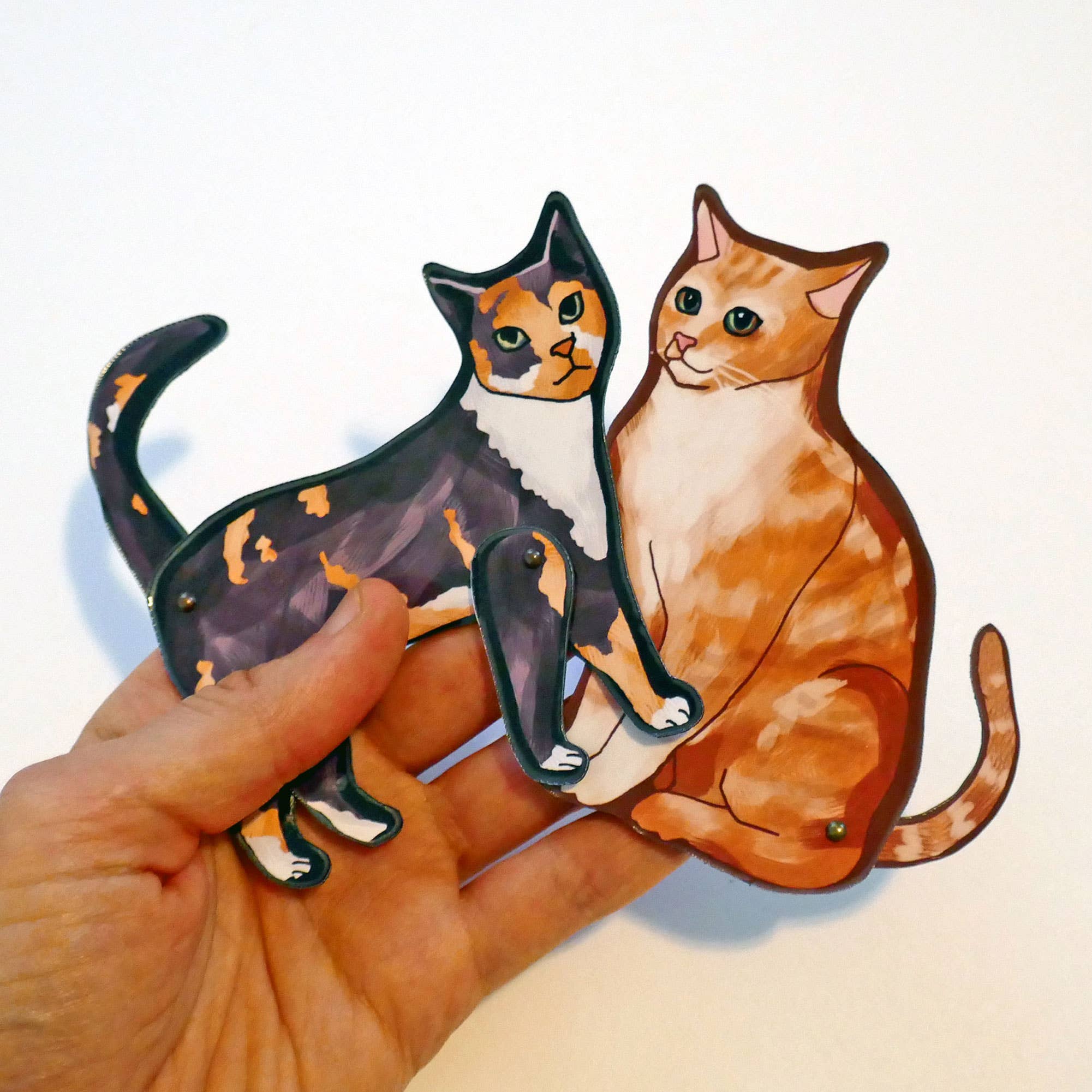 THE PAPER IDOLL – wholesale Magnet – 5 Assorted Articulated Cat Fridge Magnets Cat Kitchen decor.1