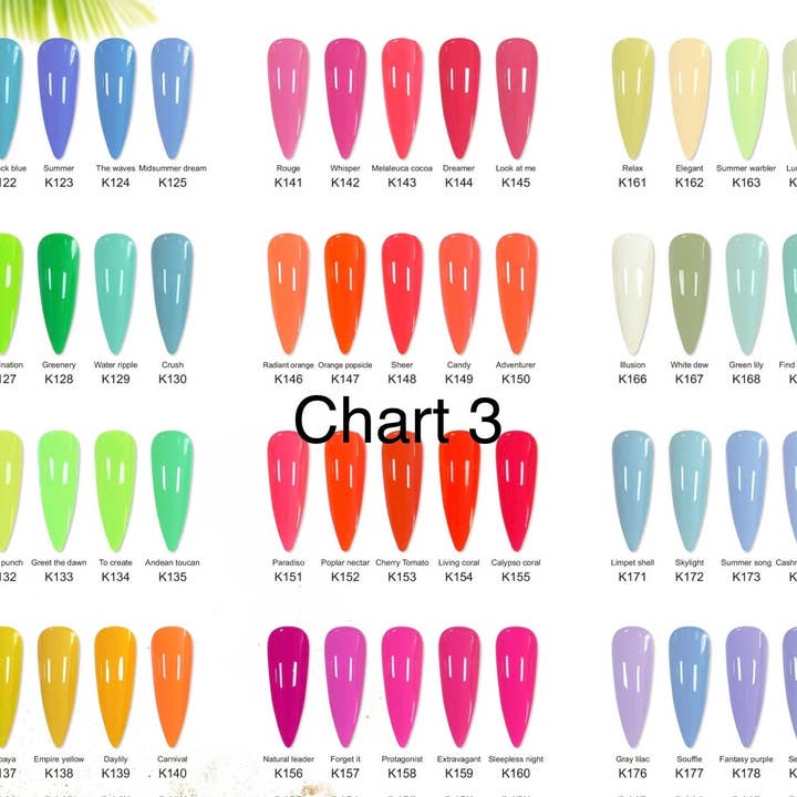 300 Gel Color-Chart 3 for wholesale by Triple O Polish