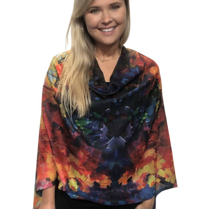 3234 - Art Design Cotton Touch Button Shawl for wholesale by The Magic Scarf Company