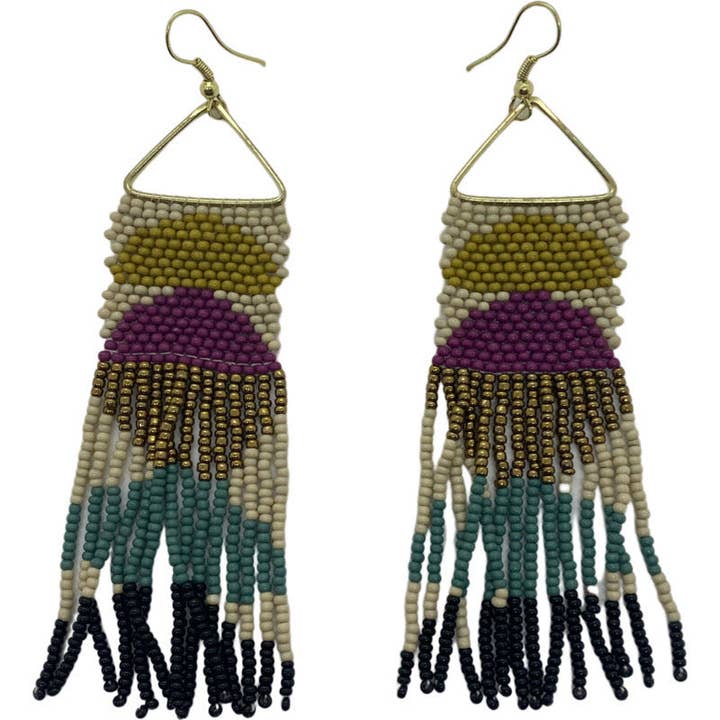 Oorbellen met glazen kralen-Boho Multi voor wholesale door Studio S Designs