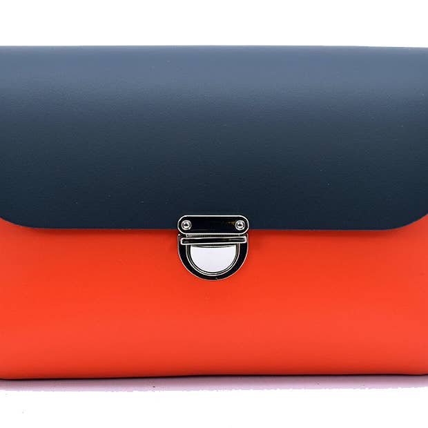 Navy og orange lædertaske - Leilani for engroshandel hos A to Z Leather