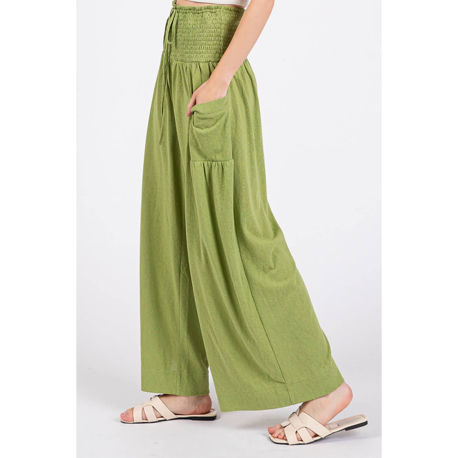 Sage + Fig - Vente Pantalon – femme - PANTALON LARGE DÉCONTRACTÉ À SMOCK (SP7105)6