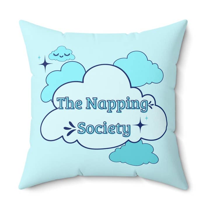 Coussin carré en faux suède The Napping Society pour la vente par Once Upon a Find Couture