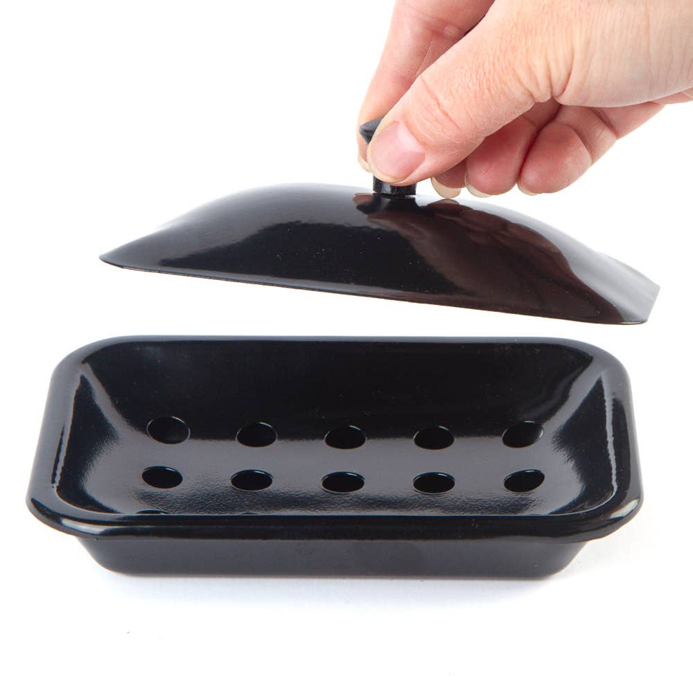 Factory Direct Craft - Vente Porte-savons de bain - Porte-savon en émail avec couvercle - Couleur au choix1