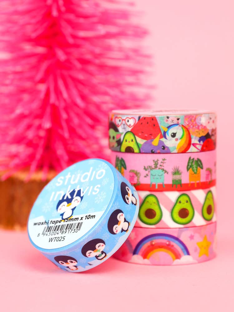 Studio Inktvis – Großhandel Washi-Tape – Washi Tape mit kawaii Einhorn, Yoda, Sushi, Panda, Regenbogen und mehr6