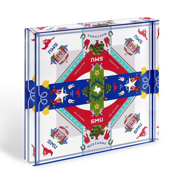 SMU Mustangs Acrylic Block Art for wholesale by Saturday Silks