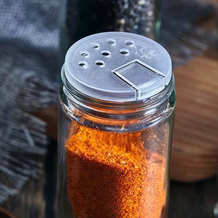 ALETA FARMS - Wholesale Jar - Spice Jar with Sifter, Round Glass, Bamboo lid, 120 ml (4oz)10